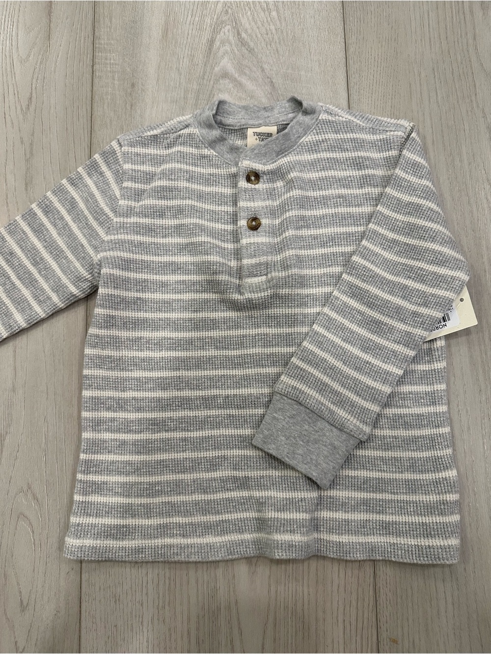 Tucker + Tate Soft Gray Striped Henley
